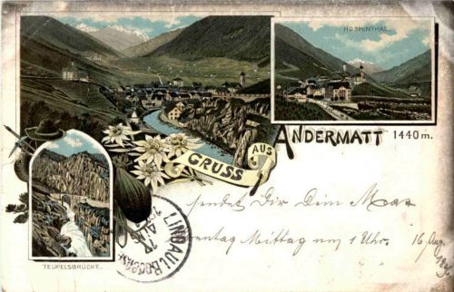 Gruss aus Andermatt - Litho