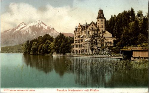 Pension Hertenstein mit Pilatus