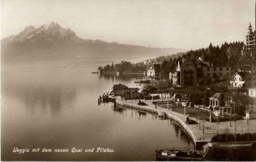 Weggis mit neuem Quai und Pilatus