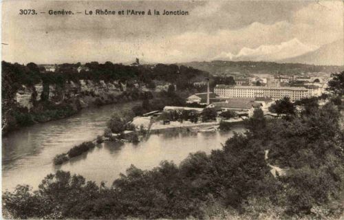Geneve - La Rhone et l Arve a la Jonction