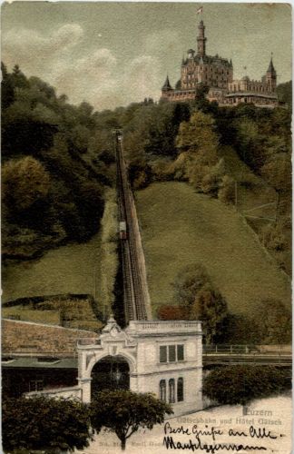 Luzern - Gütschbahn und Hotel Gütsch