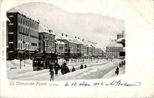 La Chaux de Fonds - en Hiver mit Tram