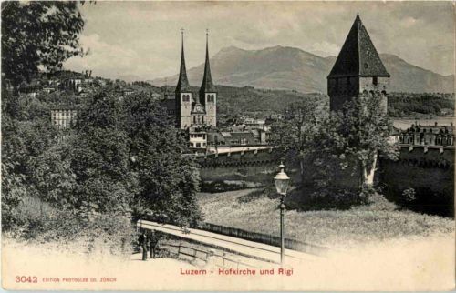 Luzern - Hofkirche und Rigi