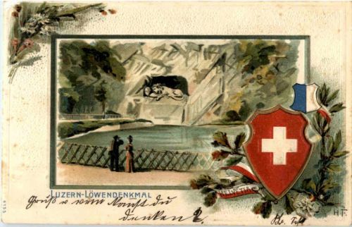 Luzern - Der Löwe - Prägekarte