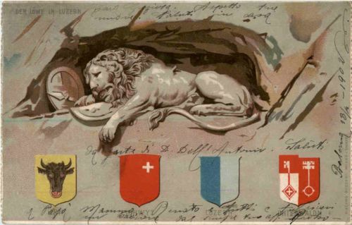 Luzern - Der Löwe - Litho