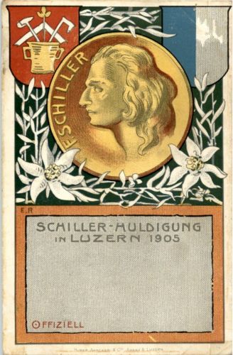 Luzern - Schiller Huldigung 1903 Fritschizug - Litho