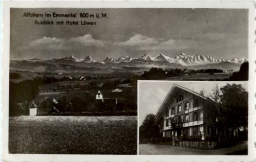 Affoltern im Emmental - Ausblick mit Hotel Löwen