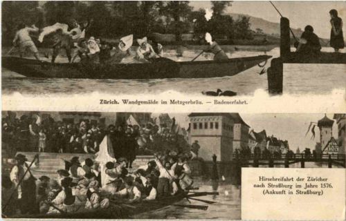 Zürich - Wandgemälde im Metzgerbräu
