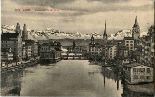 Zürich - Limmat und Alpen