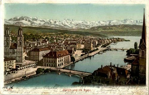 Zürich und die Alpen