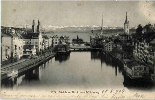 Zürich - Blick vom Mühlesteg