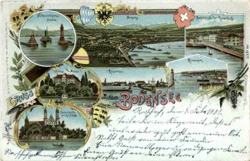 Gruss vom Bodensee - Rorschach - Romanshorn - Litho