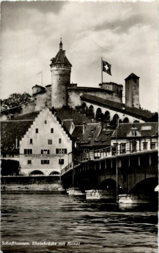 Schaffhausen - Rheinbrücke mit Munot
