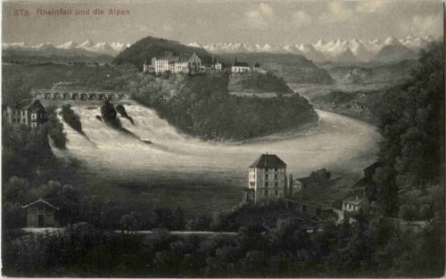 Rheinfall und die Alpen