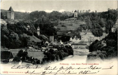 Fribourg - Les deux Ponts suspendus