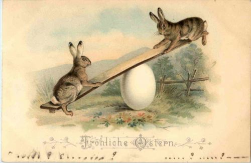 Hasen mit Ei - Schaukel