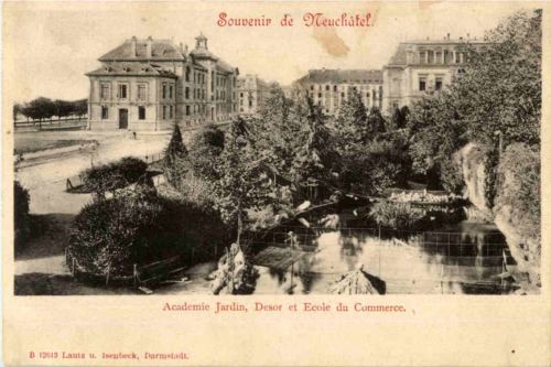 Souvenir de Neuchatel - Academie Jardin