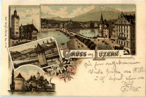 Gruss aus Luzern - Litho