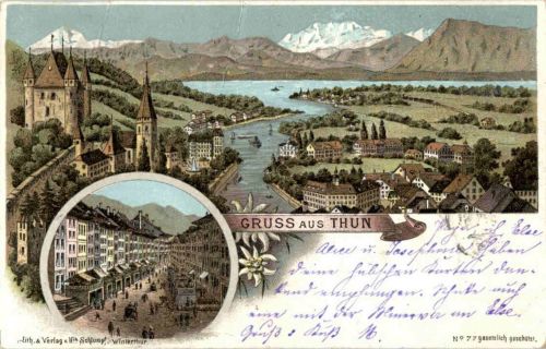 Gruss aus Thun - Litho