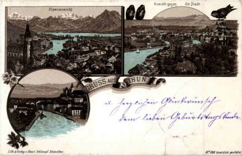 Gruss aus Thun - Litho