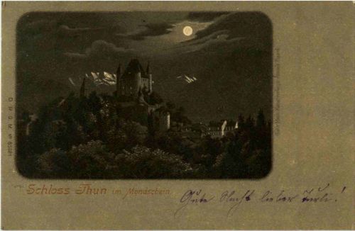 Schloss Thun im Mondschein