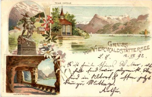 Gruss vom Vierwaldstättersee - Litho