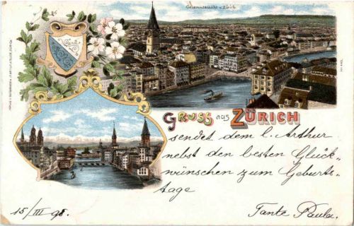 Gruss aus Zürich - Litho