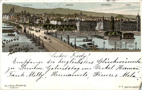 Gruss aus Zürich - Litho