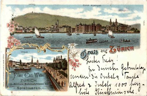 Gruss aus Zürich - Litho