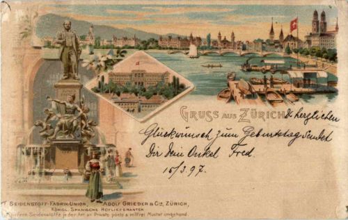Gruss aus Zürich - Litho
