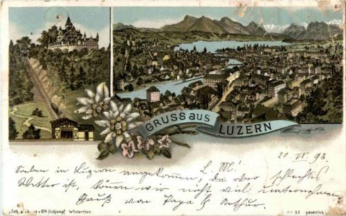Gruss aus Luzern - Litho