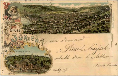 Gruss aus Zürich - Litho