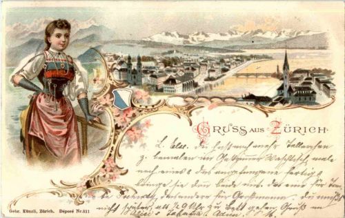Gruss aus Zürich - Litho