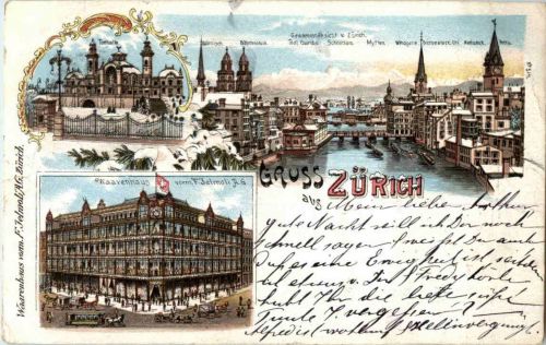Gruss aus Zürich - Litho