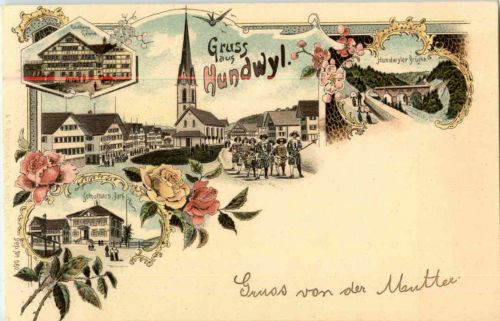 Gruss aus Hundwil - Litho