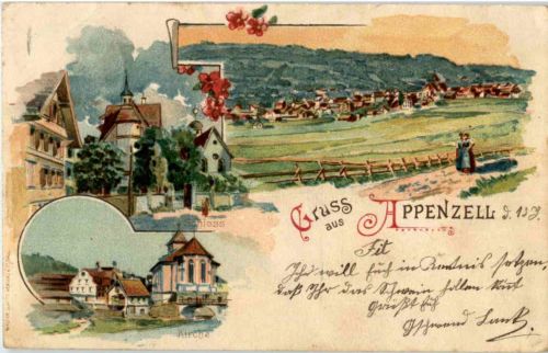 Gruss aus Appenzell - Litho