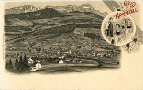 Gruss aus Appenzell - Litho