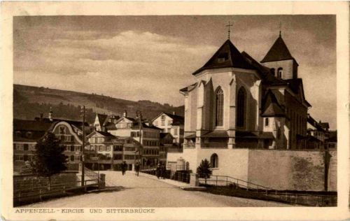 Appenzell - Kirche und Sitterbrücke