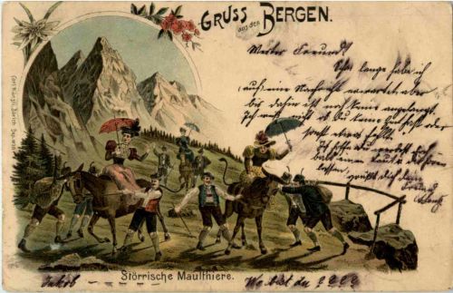 Gruss aus den Bergen - Litho