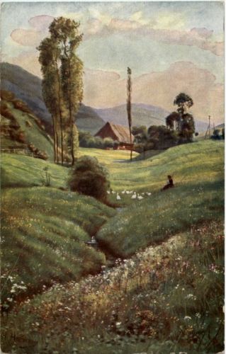Schwarzwald - Aufstieg zum Landwassereck - Künstlerkarte H. Hoffmann