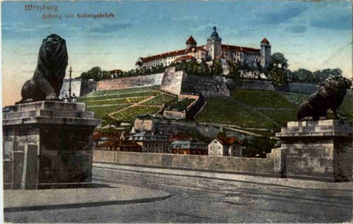 Würzburg - Festung mit Ludwigsbrücke