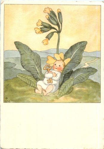 Kind mit Blume und Schlüssel