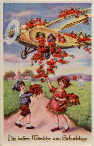 Kinder mit Flugzeug