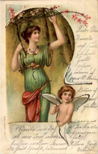 Frau mit Engel