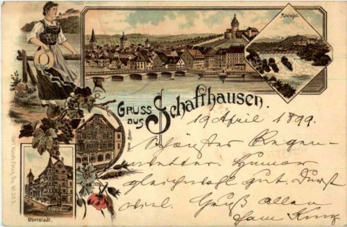 Gruss aus Schaffhausen - Litho