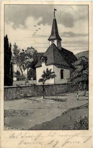 Neuhausen - Reformierte Kirche - Künstlerkarte P. Goetze