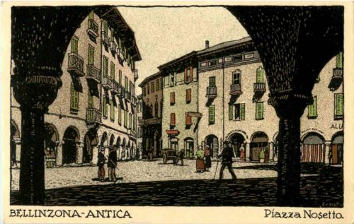 Bellinzona Antica - Künstlerkarte Ernst