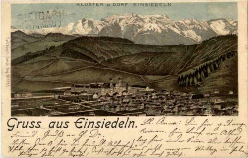 Gruss aus Einsiedeln - Litho