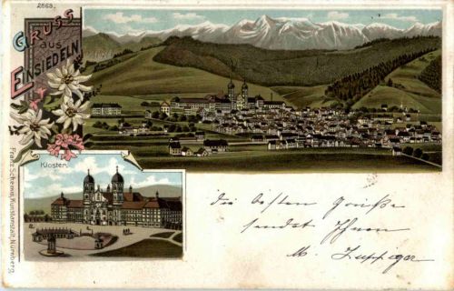 Gruss aus Einsiedeln - Litho