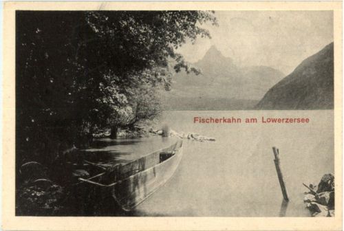 Fischerkahn am Lowerzersee - Werbung Cailler